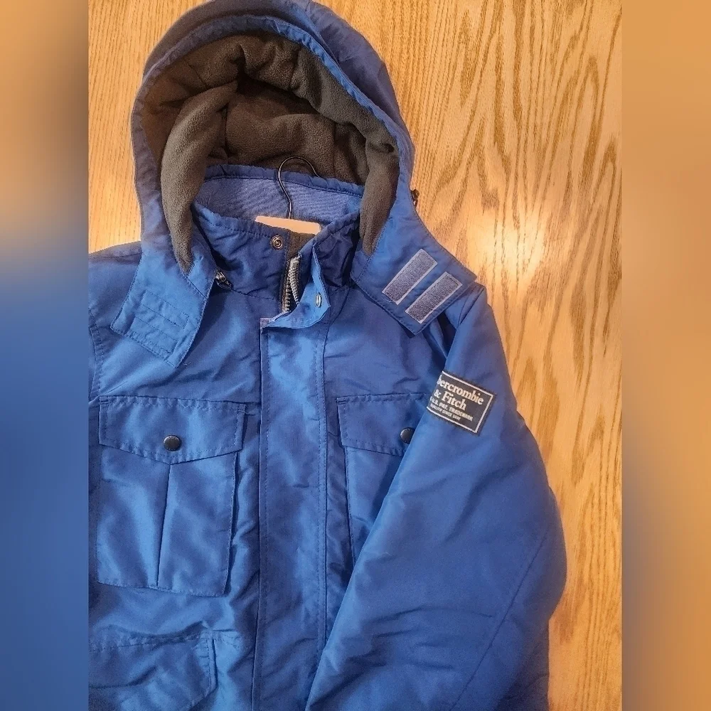 Abercrombie & Fitch Coat Jacket Mens Size Medium Blue Warm Winter Y2k